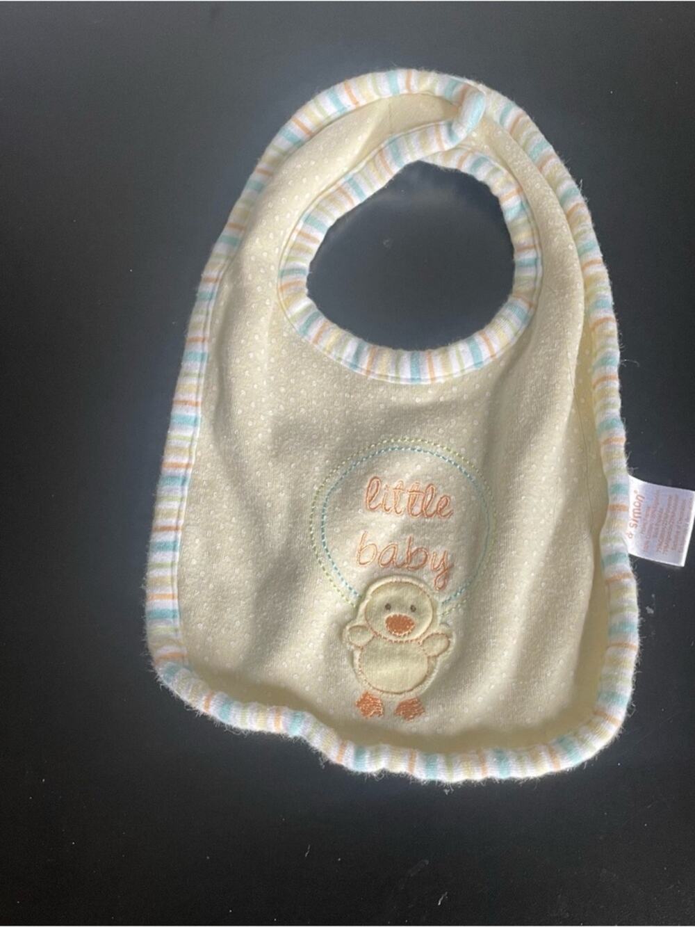 Little Baby yellow  Bib with Pastel Trim